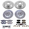K8115 Front and Rear Brake Disc and Pad Kit, Cross-drilled and Slotted 5 Lugs 325 mm Carbon Fiber Ceramic Z23 Evolution Sport Series