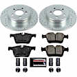 K8152 Rear Brake Disc and Pad Kit, Cross-drilled and Slotted, 5 Lugs, 300 mm, Carbon Fiber Ceramic, Z23 Evolution Sport Series