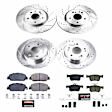 K8166 Front and Rear Brake Disc and Pad Kit, Cross-drilled and Slotted 5 Lugs 281.6 mm Carbon Fiber Ceramic Z23 Evolution Sport Series