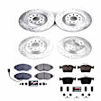4-Wheel Set Power Stop&reg; K8168 Front and Rear Z23 Daily Carbon-Fiber Ceramic Brake Pad and Drilled & Slotted Rotor Kit