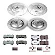 4-Wheel Set Power Stop&reg; K8170-26 Front and Rear Z26 Muscle Carbon-Fiber Ceramic Brake Pad and Drilled & Slotted Rotor Kit