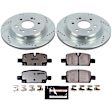 K8173-36 Rear Brake Disc and Pad Kit, Silver zinc-plated, Cross-drilled and Slotted, 6 Lugs, 345.2 mm, Carbon Fiber Ceramic, Z36 Extreme Truck And Tow