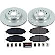 2019 Ram 1500 - Front Brake Disc and Pad Kit, Silver zinc-plated, Cross-drilled and Slotted, 6 Lugs, 378 mm, Carbon Fiber Ceramic, 5.7L 8Cyl, Z23 Evolution Sport Series