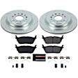 K8184 Rear Brake Disc and Pad Kit, Silver zinc-plated, Cross-drilled and Slotted, 6 Lugs, 374.9 mm, Carbon Fiber Ceramic, Z23 Evolution Sport Series