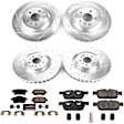 4-Wheel Set Power Stop&reg; K8191 Front and Rear Z23 Daily Carbon-Fiber Ceramic Brake Pad and Drilled & Slotted Rotor Kit