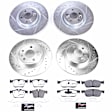 4-Wheel Set Power Stop&reg; K8198-36 Front and Rear Z36 Truck Carbon-Fiber Ceramic Brake Pad and Drilled & Slotted Rotor Kit