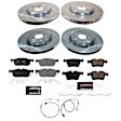 K8203 Front and Rear Brake Disc and Pad Kit, Cross-drilled and Slotted 5 Lugs 325 mm and 325 mm Carbon Fiber Ceramic Z23 Evolution Sport Series