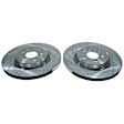 K8203 Front and Rear Brake Disc and Pad Kit, Cross-drilled and Slotted 5 Lugs 325 mm and 325 mm Carbon Fiber Ceramic Z23 Evolution Sport Series