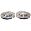 K8203 Front and Rear Brake Disc and Pad Kit, Cross-drilled and Slotted 5 Lugs 325 mm and 325 mm Carbon Fiber Ceramic Z23 Evolution Sport Series