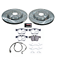 K8208-36 Rear Brake Disc and Pad Kit, Cross-drilled and Slotted, 5 Lugs, 325 mm, Carbon Fiber Ceramic, Z36 Extreme Truck And Tow