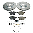 K8212 Front Brake Disc and Pad Kit, Cross-drilled and Slotted, 5 Lugs, 349.9 mm, Carbon Fiber Ceramic, Z23 Evolution Sport Series