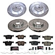 K8225 Front and Rear Brake Disc and Pad Kit, Cross-drilled and Slotted, 5 Lugs, 320 mm, Carbon Fiber Ceramic, Z23 Evolution Sport Series