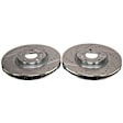 K8225 Front and Rear Brake Disc and Pad Kit, Cross-drilled and Slotted, 5 Lugs, 320 mm, Carbon Fiber Ceramic, Z23 Evolution Sport Series
