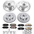 4-Wheel Set Power Stop&reg; K8268 Front and Rear Z23 Daily Carbon-Fiber Ceramic Brake Pad and Drilled & Slotted Rotor Kit