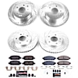 4-Wheel Set Power Stop&reg; K8272 Front and Rear Z23 Daily Carbon-Fiber Ceramic Brake Pad and Drilled & Slotted Rotor Kit