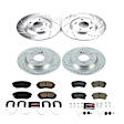 K8286 Front and Rear Brake Disc and Pad Kit, Cross-drilled and Slotted 5 Lugs 284 mm Carbon Fiber Ceramic Z23 Evolution Sport Series