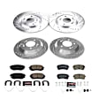 K8287 Front and Rear Brake Disc and Pad Kit, Cross-drilled and Slotted, 5 Lugs, 305 mm, Carbon Fiber Ceramic, FWD, Z23 Evolution Sport Series