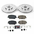 K8309 Front Brake Disc and Pad Kit, Silver zinc-plated, Cross-drilled and Slotted, 5 Lugs, 320 mm, Carbon Fiber Ceramic, Z23 Evolution Sport Series