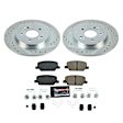 K8310 Rear Brake Disc and Pad Kit, Cross-drilled and Slotted, 5 Lugs, 304.9 mm, Carbon Fiber Ceramic, Z23 Evolution Sport Series