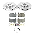 K8317 Front Brake Disc and Pad Kit, Cross-drilled and Slotted, 5 Lugs, 345 mm, Carbon Fiber Ceramic, Z23 Evolution Sport Series