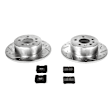 K831 Rear Brake Disc and Pad Kit, Silver zinc-plated, Cross-drilled and Slotted, 5 Lugs, 286 mm, Carbon Fiber Ceramic, Z23 Evolution Sport Series