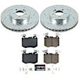 K8322 Front Brake Disc and Pad Kit, Cross-drilled and Slotted, 5 Lugs, 342.3 mm, Carbon Fiber Ceramic, Z23 Evolution Sport Series