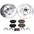 K8323 Front Brake Disc and Pad Kit, Silver zinc-plated, Cross-drilled and Slotted, 5 Lugs, 294 mm, Carbon Fiber Ceramic, Z23 Evolution Sport Series
