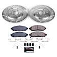 2019 Nissan Frontier - Front Brake Disc and Pad Kit, Silver zinc-plated, Cross-drilled and Slotted, 6 Lugs, 296 mm, Carbon Fiber Ceramic, 4WD, 2.5L 4Cyl, Z23 Evolution Sport Series