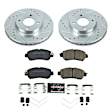 K8326 Front Brake Disc and Pad Kit, Cross-drilled and Slotted, 4 Lugs, 257.9 mm, Carbon Fiber Ceramic, Z23 Evolution Sport Series