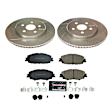 2019 Toyota Corolla - Front Brake Disc and Pad Kit, Cross-drilled and Slotted, 5 Lugs, 283 mm, Carbon Fiber Ceramic, 2.0L 4Cyl, Z23 Evolution Sport Series