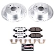 K8335-26 Rear Brake Disc and Pad Kit, Silver zinc-plated, Cross-drilled and Slotted, 5 Lugs, 291.3 mm, Carbon Fiber Ceramic, Z26 Street Warrior Carbon-Fiber Ceramic Series