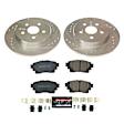 K8336 Rear Brake Disc and Pad Kit, Cross-drilled and Slotted 5 Lugs 265 mm Carbon Fiber Ceramic Z23 Evolution Sport Series