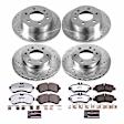 4-Wheel Set Power Stop&reg; K8342-36 Front and Rear Z36 Truck Carbon-Fiber Ceramic Brake Pad and Drilled & Slotted Rotor Kit