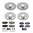 4-Wheel Set Power Stop&reg; K8350 Front and Rear Z23 Daily Carbon-Fiber Ceramic Brake Pad and Drilled & Slotted Rotor Kit