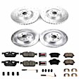 4-Wheel Set Power Stop&reg; K8354 Front and Rear Z23 Daily Carbon-Fiber Ceramic Brake Pad and Drilled & Slotted Rotor Kit