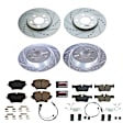 K8355 Front and Rear Brake Disc and Pad Kit, Silver zinc-plated, Cross-drilled and Slotted, 5 Lugs, 294 mm, Carbon Fiber Ceramic, Z23 Evolution Sport Series