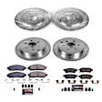 4-Wheel Set Power Stop&reg; K8358 Front and Rear Z23 Daily Carbon-Fiber Ceramic Brake Pad and Drilled & Slotted Rotor Kit