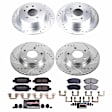 4-Wheel Set Power Stop&reg; K8359 Front and Rear Z23 Daily Carbon-Fiber Ceramic Brake Pad and Drilled & Slotted Rotor Kit