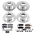 4-Wheel Set Power Stop&reg; K8361 Front and Rear Z23 Daily Carbon-Fiber Ceramic Brake Pad and Drilled & Slotted Rotor Kit