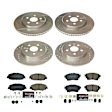 K8362 Front and Rear Brake Disc and Pad Kit, Cross-drilled and Slotted, 5 Lugs, 283 mm and 265 mm, Carbon Fiber Ceramic, Z23 Evolution Sport Series