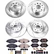 2017 Volkswagen GTI - Front and Rear Brake Disc and Pad Kit, Cross-drilled and Slotted, 5 Lugs, 272 mm, Carbon Fiber Ceramic, 2.0L 4Cyl, Z23 Evolution Sport Series