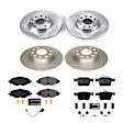 K8365 Front and Rear Brake Disc and Pad Kit, Cross-drilled and Slotted 5 Lugs 271.9 mm Carbon Fiber Ceramic Z23 Evolution Sport Series