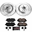 K8385 Rear Brake Disc and Pad Kit, Silver zinc-plated, Cross-drilled and Slotted, 5 Lugs, 365 mm, Carbon Fiber Ceramic, Z23 Evolution Sport Series