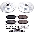 K8404 Front Brake Disc and Pad Kit, Silver zinc-plated, Cross-drilled and Slotted, 5 Lugs, 293.5 mm, Carbon Fiber Ceramic, Z23 Evolution Sport Series