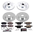 K8405 Front and Rear Brake Disc and Pad Kit, Silver zinc-plated, Cross-drilled and Slotted, 5 Lugs, 293.5 mm, Carbon Fiber Ceramic, Z23 Evolution Sport Series