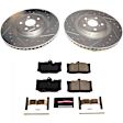 K8418 Front Brake Disc and Pad Kit, Cross-drilled and Slotted, 5 Lugs, 356 mm, Carbon Fiber Ceramic, Z23 Evolution Sport Series