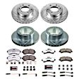 K8447-36 Front and Rear Brake Disc and Pad Kit, Cross-drilled and Slotted, 6 Lugs, 300 mm, Carbon Fiber Ceramic, Z36 Extreme Truck And Tow