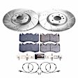 K8473 Front Brake Disc and Pad Kit, Silver zinc-plated, Cross-drilled and Slotted, 5 Lugs, 380 mm, Carbon Fiber Ceramic, Z23 Evolution Sport Series