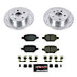 K8488 Rear Brake Disc and Pad Kit, Cross-drilled and Slotted, 5 Lugs, 268 mm, Carbon Fiber Ceramic, Z23 Evolution Sport Series