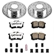 K849-26 Rear Brake Disc and Pad Kit, Silver zinc-plated, Cross-drilled and Slotted, 5 Lugs, 245 mm, Carbon Fiber Ceramic, Z26 Street Warrior Carbon-Fiber Ceramic Series